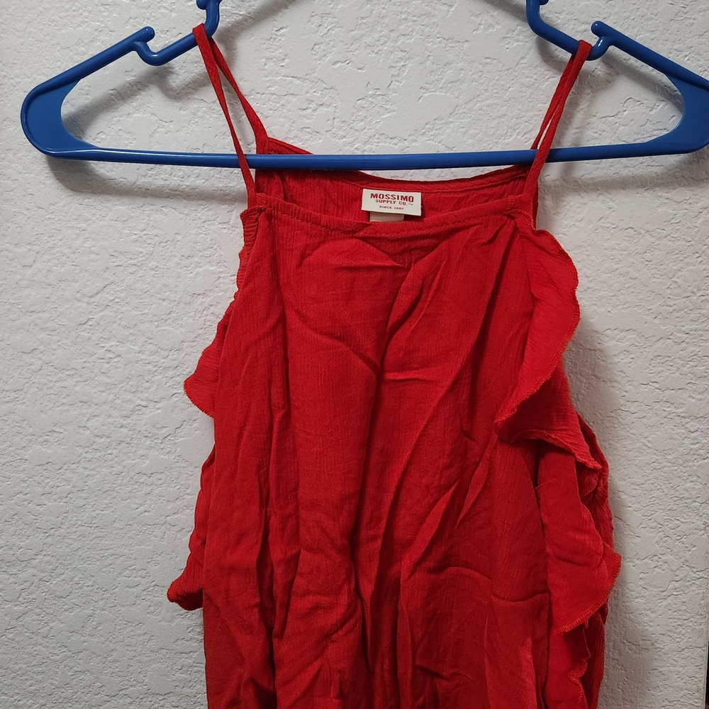 Mossimo Supply Co. Women's Red Ruffle Top